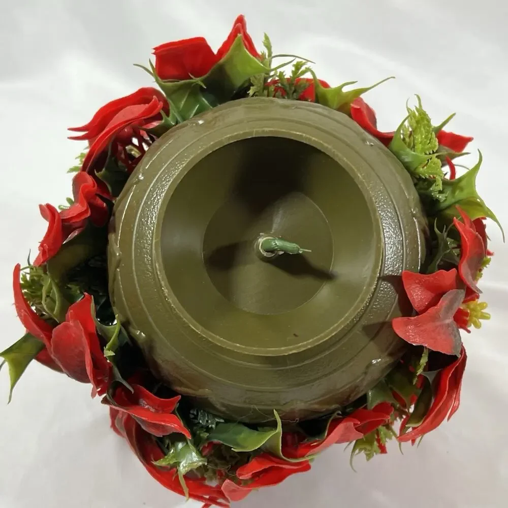 Vintage MCM Christmas Centerpiece Poinsettia Mid Century Kitsch Plastic Floral